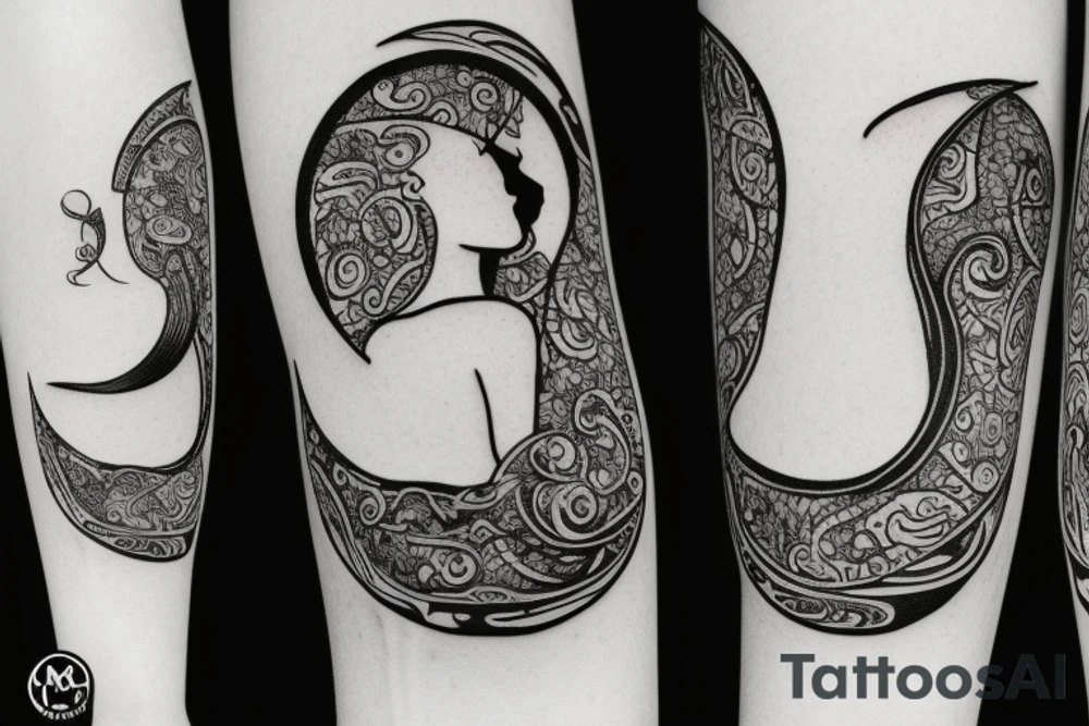 Music with with a crescent moon tattoo idea