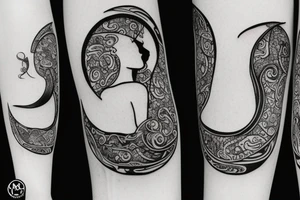 Music with with a crescent moon tattoo idea