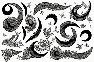 Music with with a crescent moon tattoo idea