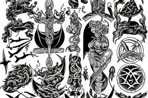 Trident rising out of the ocean tattoo idea