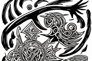 Trident rising out of the ocean tattoo idea