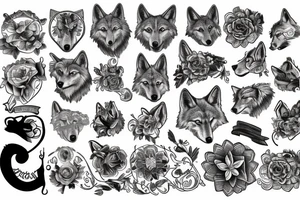 wolf with victorian era tattoo idea