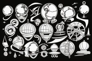 Globe ship helm tattoo idea