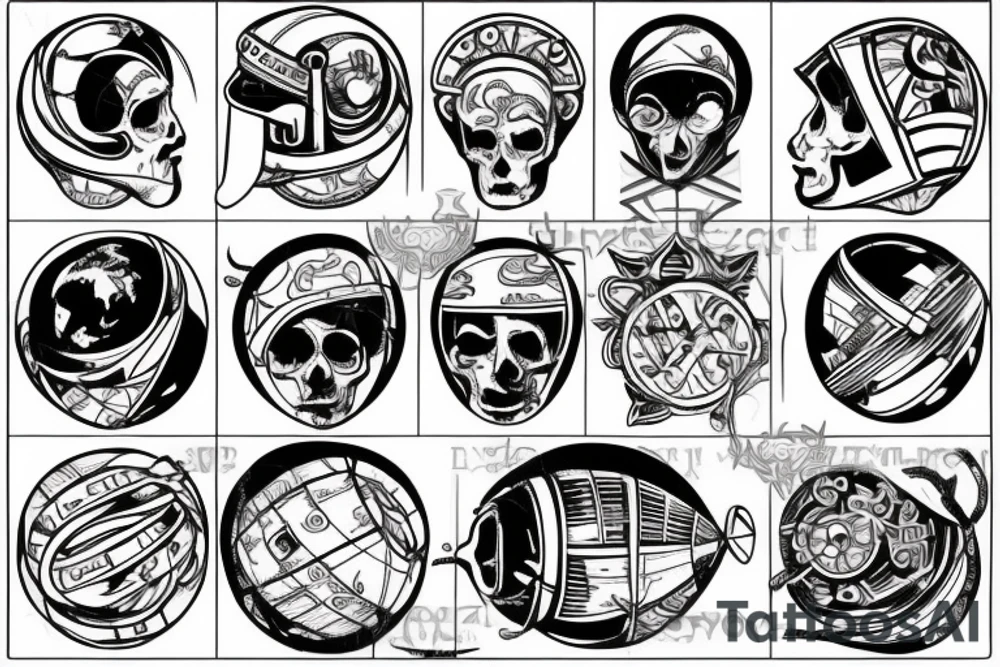 Globe ship helm tattoo idea