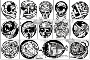 Globe ship helm tattoo idea