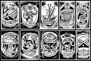 Globe ship helm tattoo idea