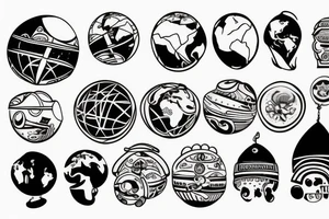 Globe ship helm tattoo idea