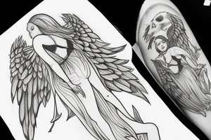angel falling down from heaven tattoo idea