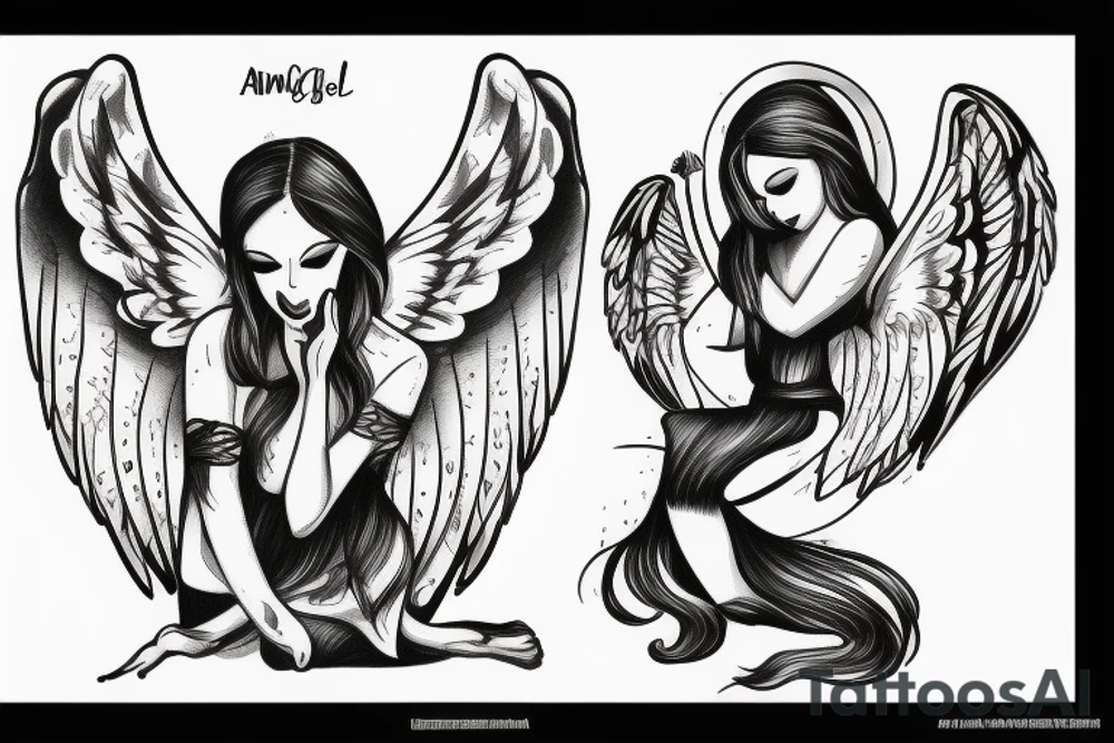 angel falling down from heaven tattoo idea