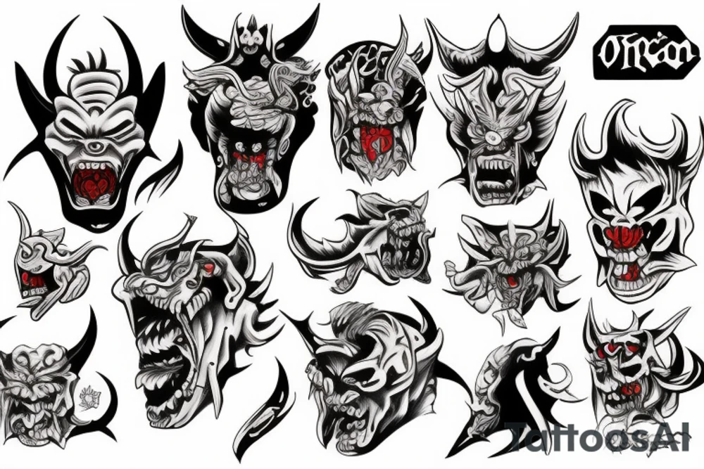 demon oni tattoo idea