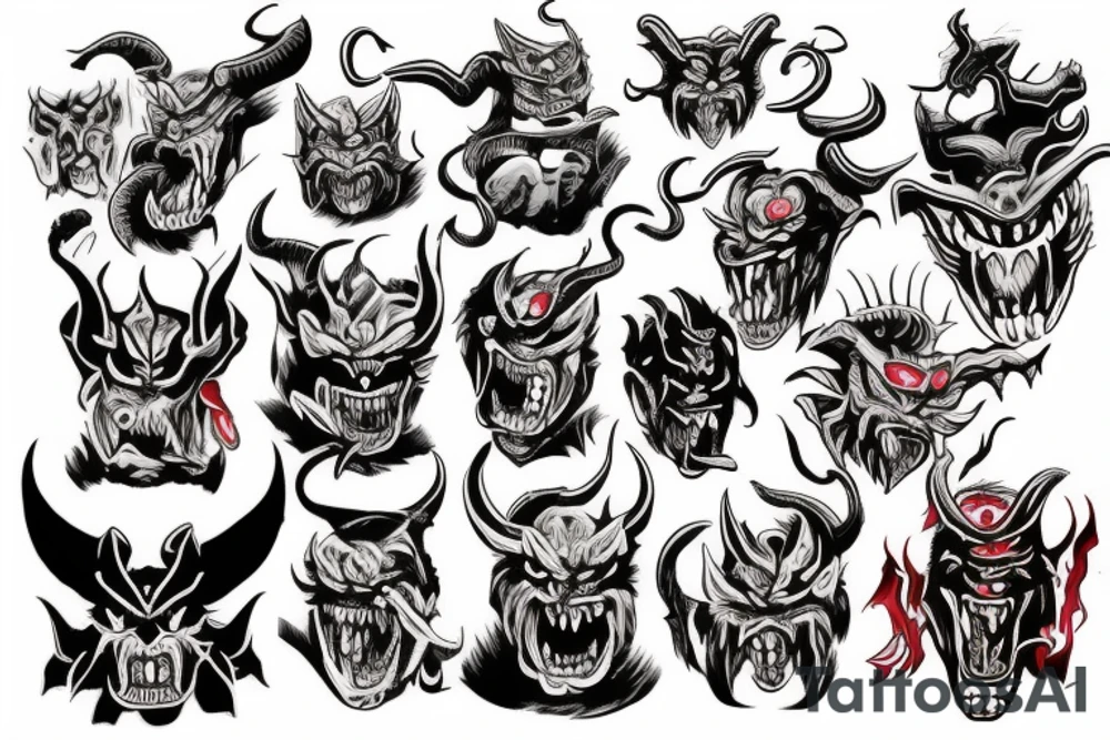 demon oni tattoo idea