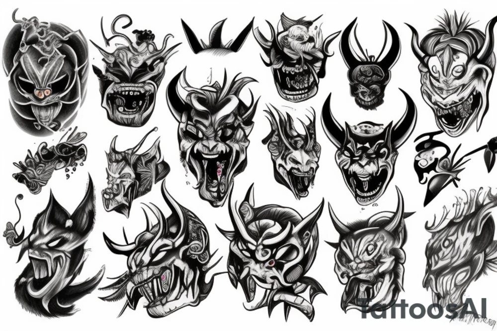 demon oni tattoo idea