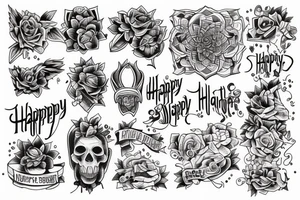 happy random color tattoo idea