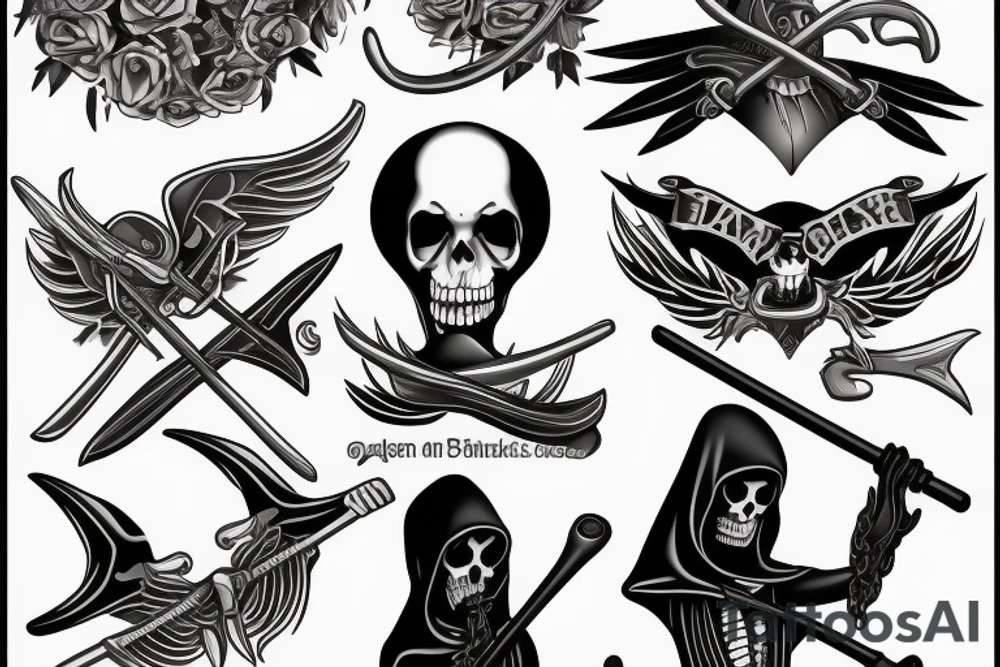 Grim reaper holding a scythe tattoo idea