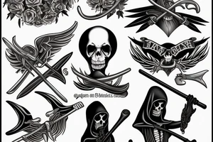 Grim reaper holding a scythe tattoo idea
