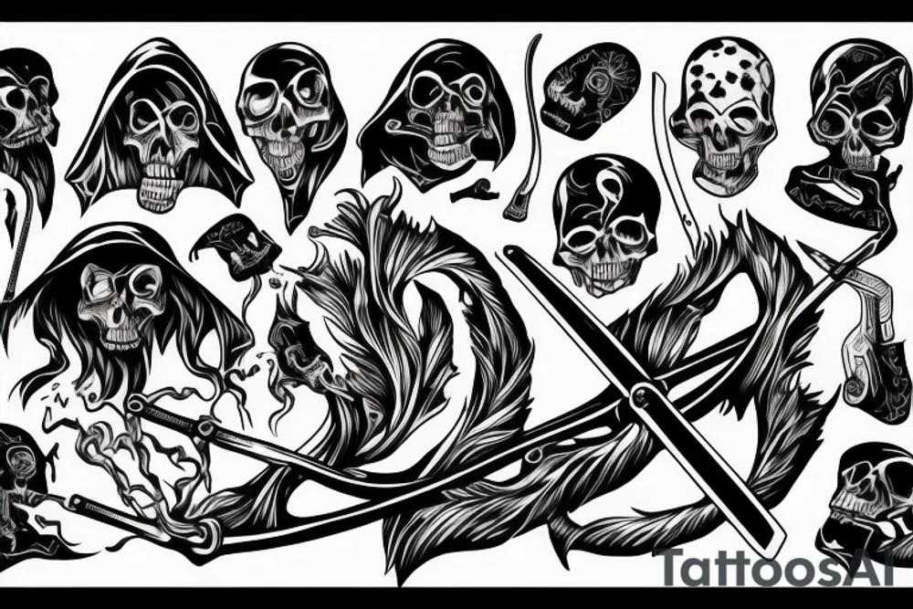 Grim reaper holding a scythe tattoo idea