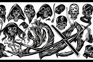 Grim reaper holding a scythe tattoo idea