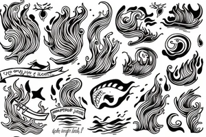 have you ever in your mind dreamed as far as a fire in the ocean tattoo idea