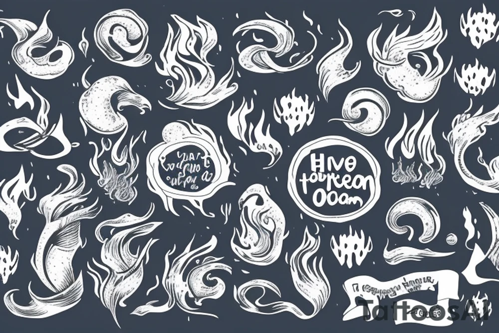 have you ever in your mind dreamed as far as a fire in the ocean tattoo idea
