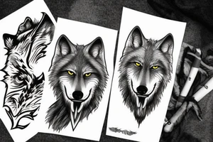 wolf with prey in its mouth tattoo idea