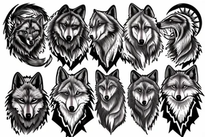 wolf pack howling at the moon tattoo idea