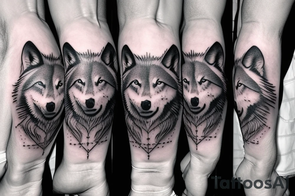 wolf pack howling at the moon tattoo idea