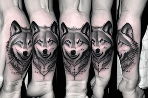 wolf pack howling at the moon tattoo idea