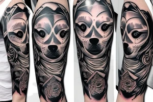 wolf pack howling at the moon tattoo idea