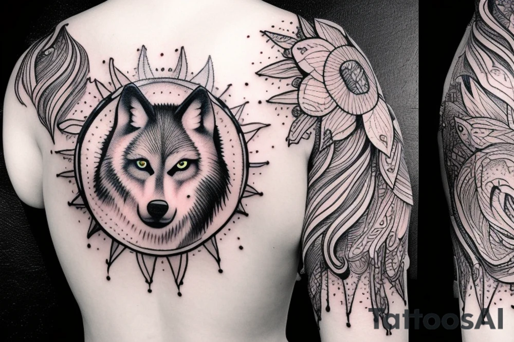 wolf pack howling at the moon tattoo idea