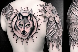 wolf pack howling at the moon tattoo idea