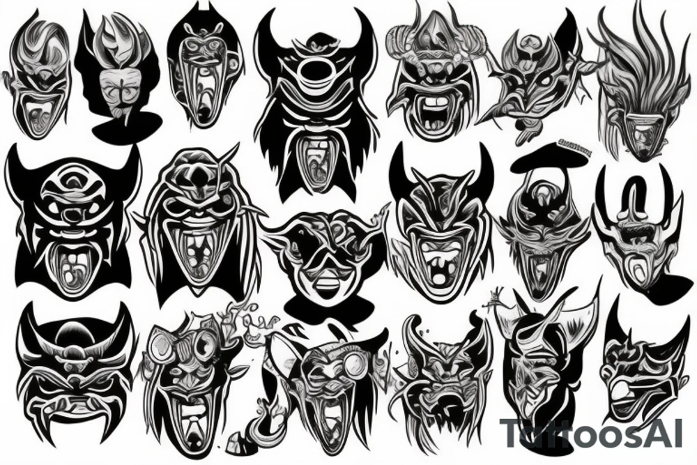 Oni mask tattoo idea