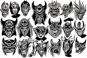 Oni mask tattoo idea