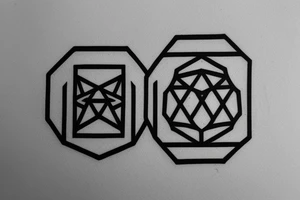 Minimalistic tattoo based on Don Diablo's hexagon logo, Martin Garrix's logo, friendship and travles tattoo idea