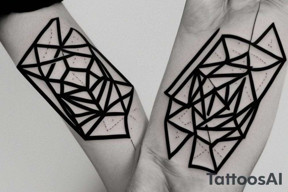 Minimalistic tattoo based on Don Diablo's hexagon logo, Martin Garrix's logo, friendship and travles tattoo idea