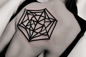 Minimalistic tattoo based on Don Diablo's hexagon logo, Martin Garrix's logo, friendship and travles tattoo idea