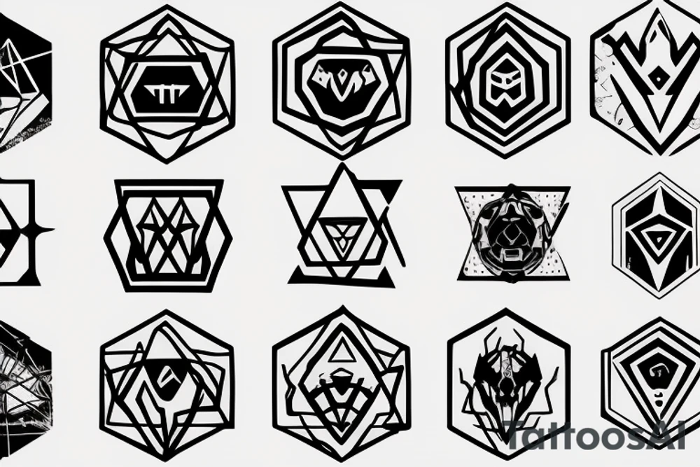 Don Diablo's hexagon logo, Martin Garrix's logo, friendship and travles tattoo idea