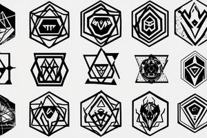 Don Diablo's hexagon logo, Martin Garrix's logo, friendship and travles tattoo idea