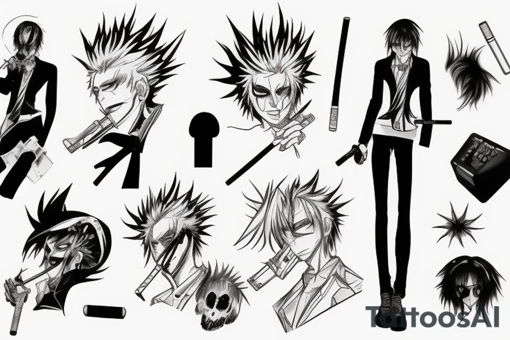 Pxe ecco style, ichigo bleach Smoking depressed a cigarette tattoo idea