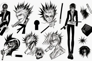 Pxe ecco style, ichigo bleach Smoking depressed a cigarette tattoo idea
