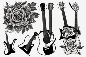 Guitar and rose tattoo idea