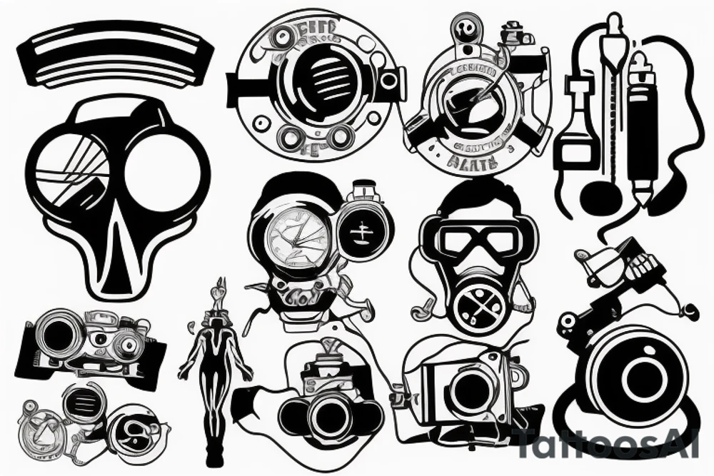 minimalistic black an white 80s deep dive diver tattoo idea minimalistic black an white 80s deep dive diver tattoo idea