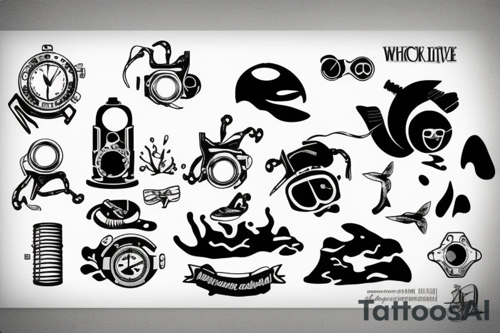 minimalistic black an white 80s deep dive diver tattoo idea minimalistic black an white 80s deep dive diver tattoo idea