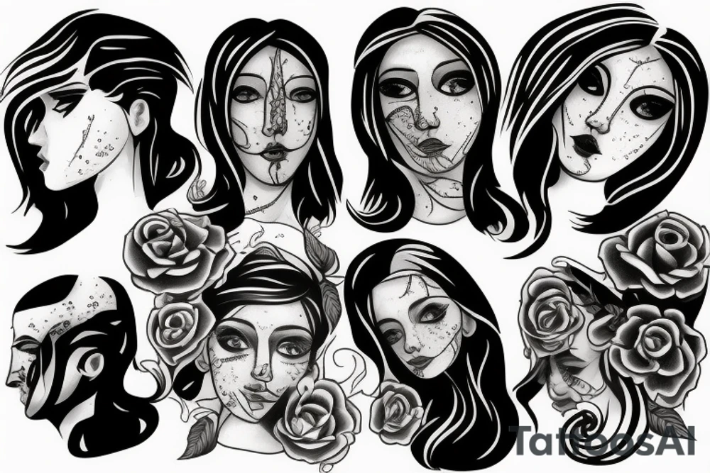 marble head tattoo idea