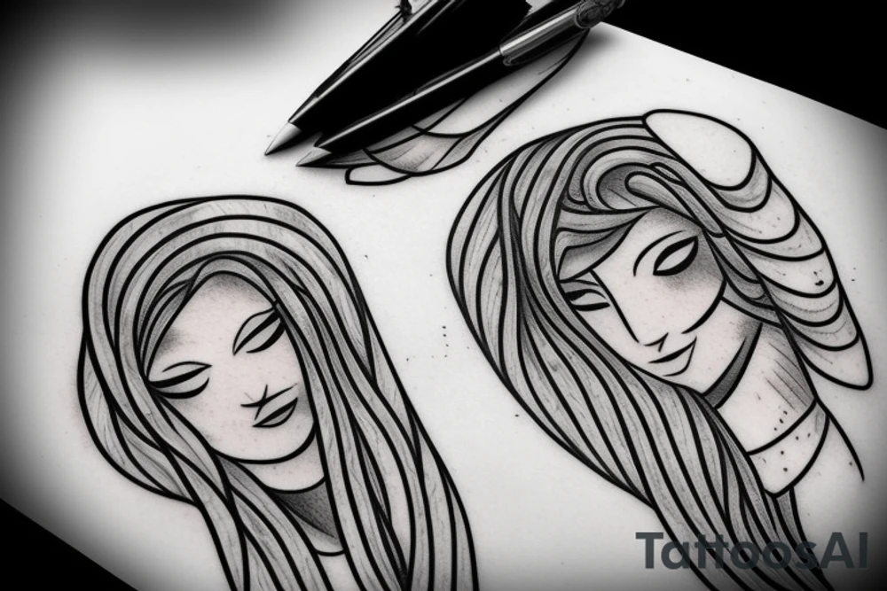 marble head tattoo idea