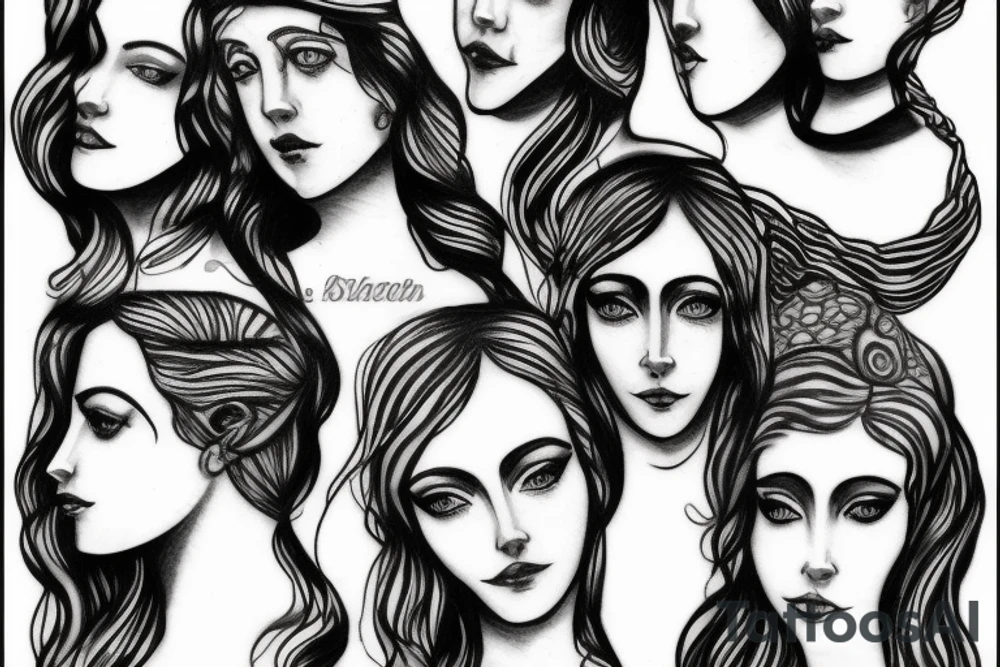 marble roman head tattoo idea