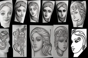 marble roman head tattoo idea
