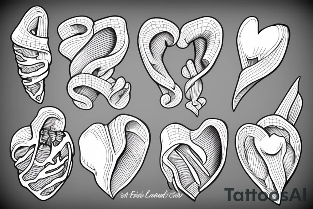 Heart and torn ribs tattoo idea