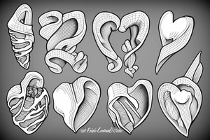 Heart and torn ribs tattoo idea