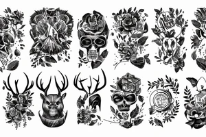 Linie, Hirsch, Berge, auferstehen, durchhalten, wald tattoo idea