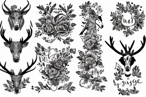 Linie, Hirsch, Berge, auferstehen, durchhalten, wald tattoo idea